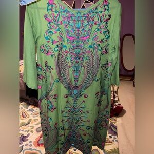 Green embroidered kurti